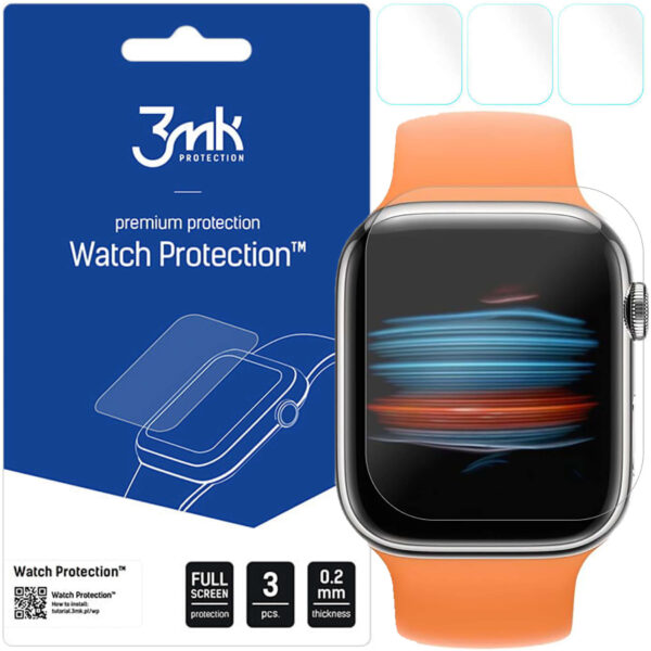 3x Folia Hydrożelowa do Apple Watch 9 41mm 3mk ARC ochronna na ekran Hybrydowa ŻEL Watch Protection™ - obrazek 9