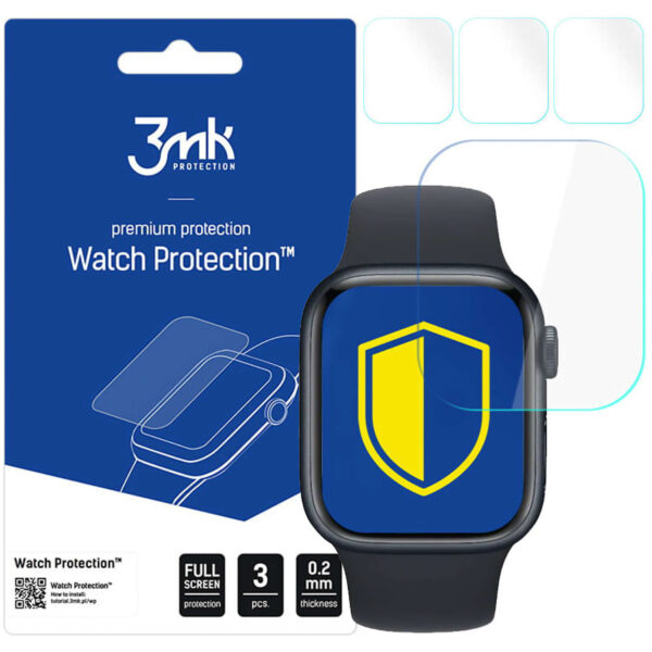 3x Folia Hydrożelowa do Apple Watch 9 41mm 3mk ARC ochronna na ekran Hybrydowa ŻEL Watch Protection™ - obrazek 10