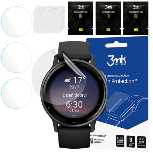 3x Folia Hydrożelowa do Garmin Vivoactive 5 3mk ARC ochronna na ekran Hybrydowa ŻEL Watch Protection™ - obrazek 2