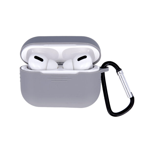 Etui do Airpods Pro szare z haczykiem - obrazek 2