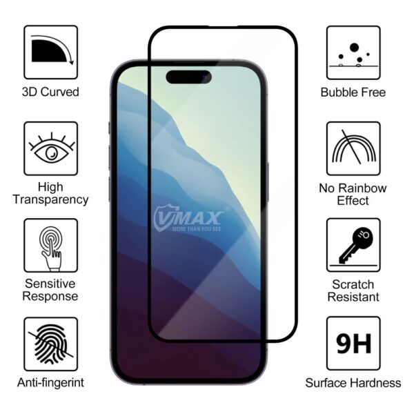 Vmax szkło hartowane 9D Glass do iPhone 12 / 12 Pro 6,1" - obrazek 3