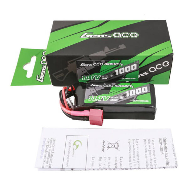 Akumulator Gens ace 35C 1000mAh 3S1P 11.1V Airsoft Gun Lipo z konektorem T Plug - obrazek 5