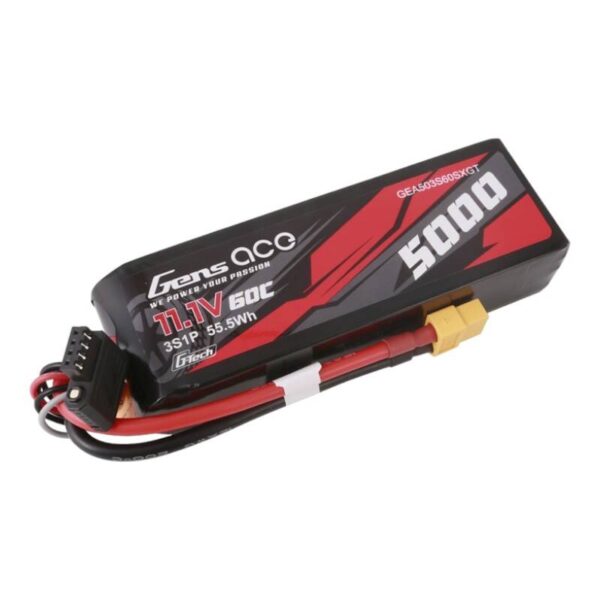 Akumulator Gens ace G-Tech 5000mAh 11.1V 60C 3S1P Short-Size Lipo z konektorem XT60 Plug - obrazek 2