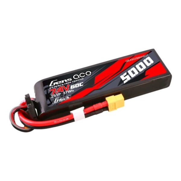 Akumulator Gens ace G-Tech 5000mAh 7.4V 60C 2S1P Lipo PC z konektorem XT60 Plug - obrazek 2