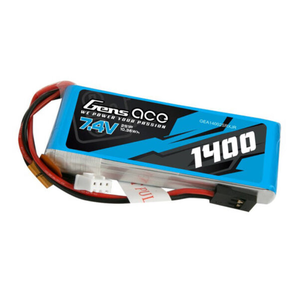 Akumulator LiPo Gens ace 1400mAh 7.4V 2S1P do nadajnika z wtyczką JR - obrazek 3