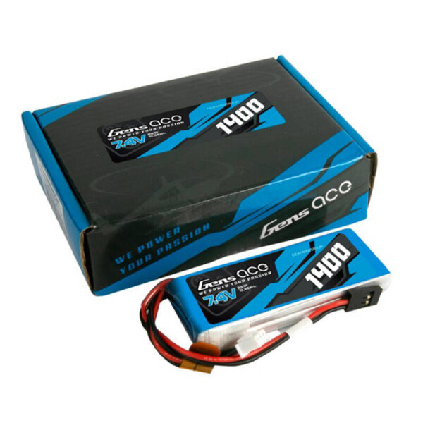 Akumulator LiPo Gens ace 1400mAh 7.4V 2S1P do nadajnika z wtyczką JR - obrazek 4