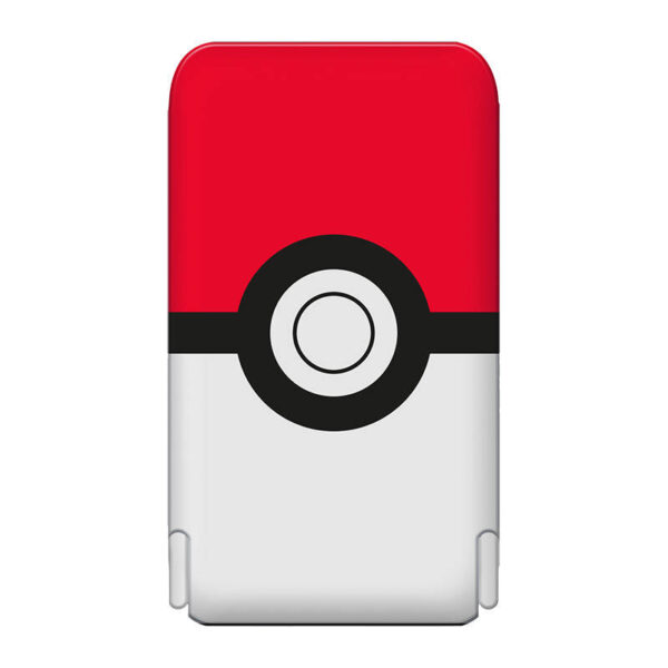 Powerbank magnetyczny OTL 5000 mAh, USB-C 15W, Pokemon Pokeball ze stojakiem (biało-czerwony) - obrazek 2