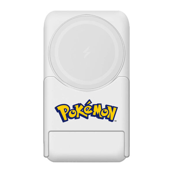 Powerbank magnetyczny OTL 5000 mAh, USB-C 15W, Pokemon Pokeball ze stojakiem (biało-czerwony) - obrazek 3