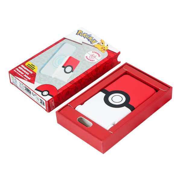 Powerbank magnetyczny OTL 5000 mAh, USB-C 15W, Pokemon Pokeball ze stojakiem (biało-czerwony) - obrazek 5