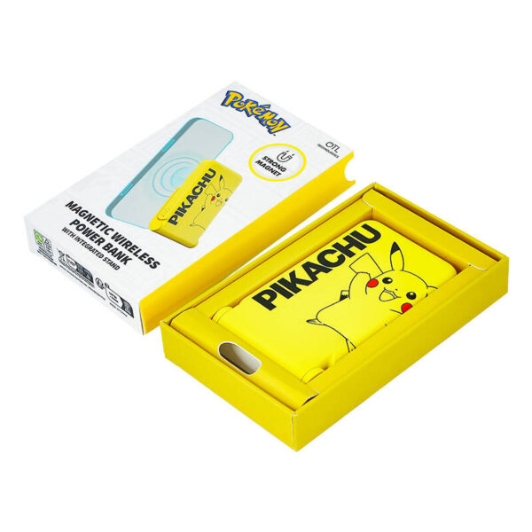 Powerbank magnetyczny OTL 5000 mAh, USB-C 15W, Pokemon Pikatchu ze stojakiem (żółty) - obrazek 5