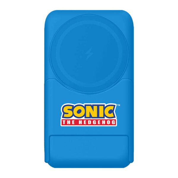 Powerbank magnetyczny OTL 5000 mAh, USB-C 15W, Sonic The Hedgehog ze stojakiem (niebieski) - obrazek 3