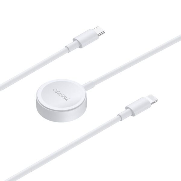 Yesido Kabel CA113 2w1 do Iphone Watch 2.5W +Type-C/iP 1.2m 2.4A, WHITE / BIAŁY