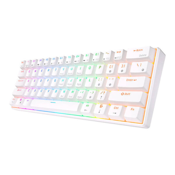 Klawiatura mechaniczna Royal Kludge RK61 RGB, brown switch (biała) - obrazek 3