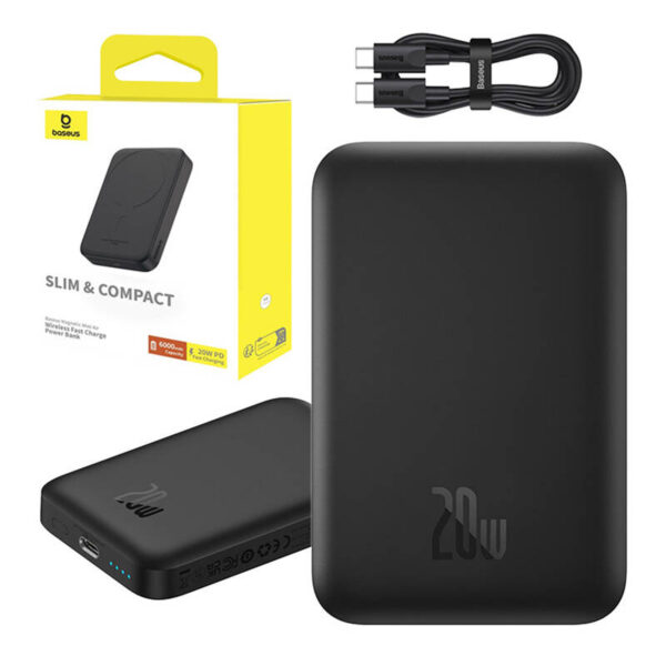 Mini bezprzewodowy PowerBank Baseus 20W (czarny) - obrazek 12