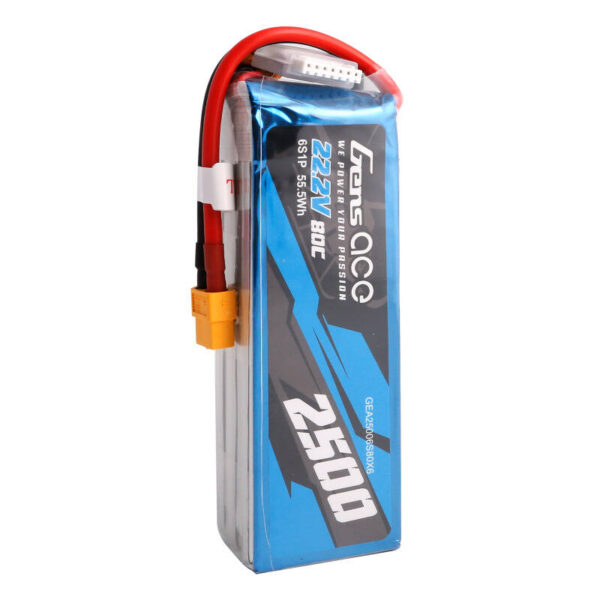 Akumulator Gens ace 2500mAh 22.2V 80C 6S1P Lipo z konektorem XT60 plug - obrazek 3