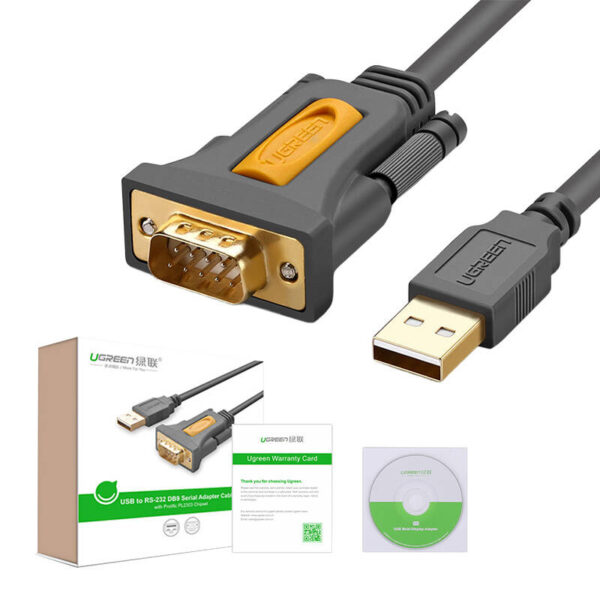 Kabel USB do DB9 RS-232 Ugreen CR104, 2m (czarny) - obrazek 3