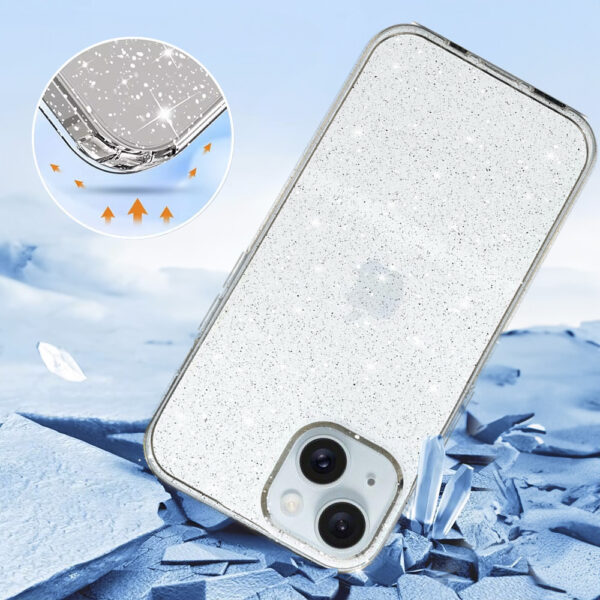 Etui Crystal Glitter Case do Iphone 13 Mini Srebrny - obrazek 3