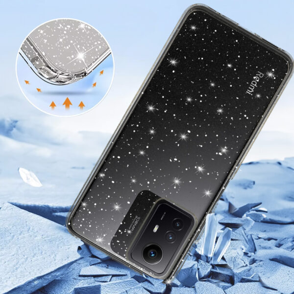 Etui Crystal Glitter Case do Xiaomi Redmi Note 12S Srebrny - obrazek 3