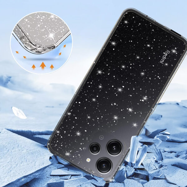 Etui Crystal Glitter Case do Xiaomi Redmi 12 Srebrny - obrazek 3