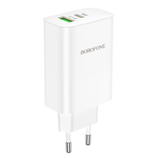 Borofone Ładowarka sieciowa BN10 Sunlight - USB + Typ C - QC 3.0 PD 65W biała