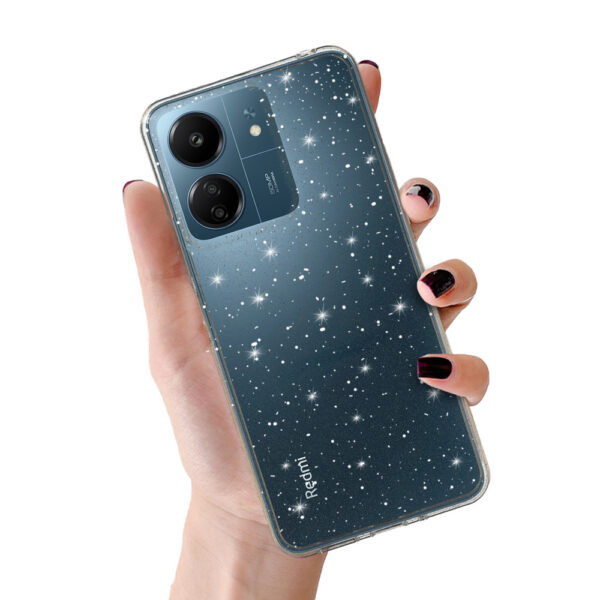 Etui Crystal Glitter Case do Xiaomi Redmi 13C Srebrny