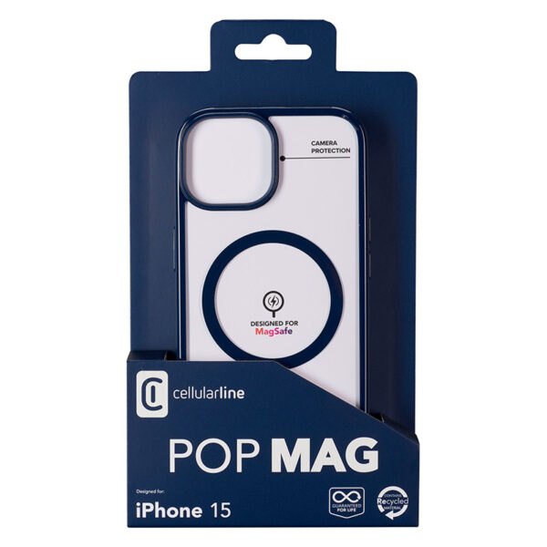 Cellularline Pop Mag - Etui iPhone 15 MagSafe (granatowy) - obrazek 2