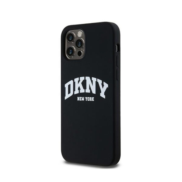 DKNY Liquid Silicone White Printed Logo MagSafe - Etui iPhone 12 / iPhone 12 Pro (czarny) - obrazek 2