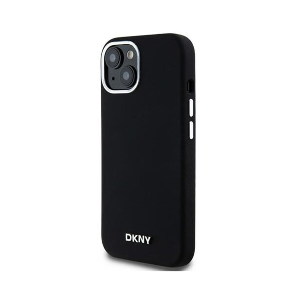 DKNY Liquid Silicone Small Metal Logo MagSafe - Etui iPhone 15 Plus / 14 Plus (czarny) - obrazek 2