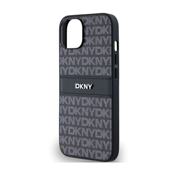 DKNY Leather Mono Stripe & Metal Logo - Etui iPhone 15 / 14 / 13 (czarny) - obrazek 6