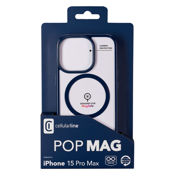 Cellularline Pop Mag - Etui iPhone 15 Pro Max MagSafe (granatowy) - obrazek 2