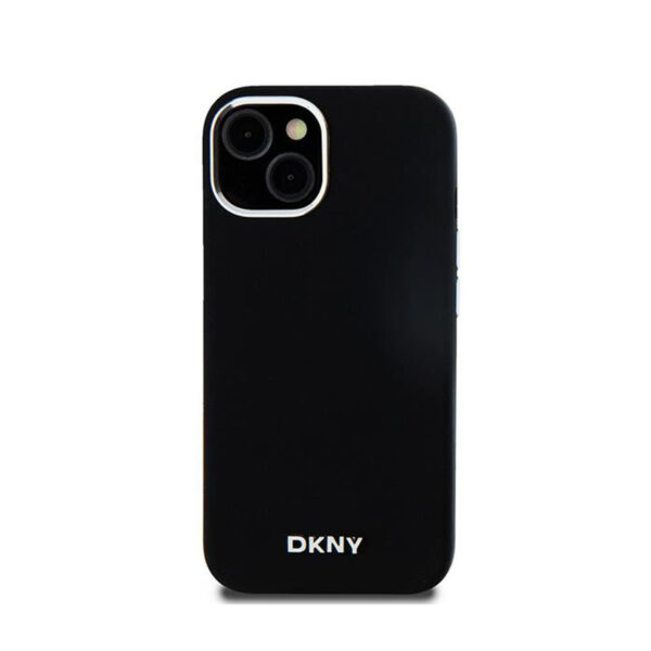 DKNY Liquid Silicone Small Metal Logo MagSafe - Etui iPhone 15 Plus / 14 Plus (czarny) - obrazek 3