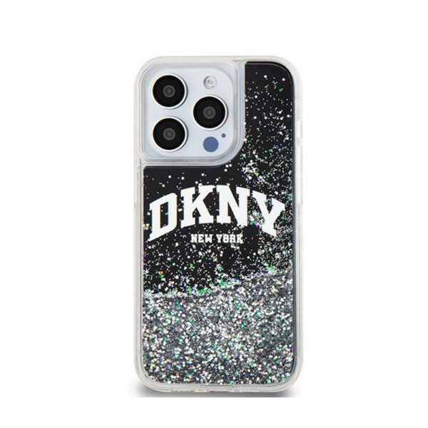 DKNY Liquid Glitter Big Logo - Etui iPhone 13 Pro (czarny) - obrazek 3