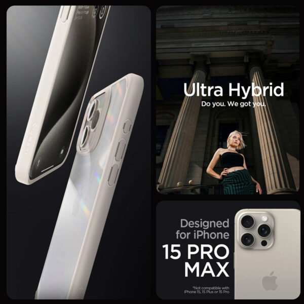 Spigen Ultra Hybrid - Etui do iPhone 15 Pro Max (Natural Titanium) - obrazek 3