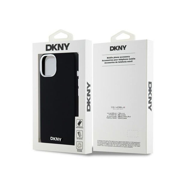 DKNY Liquid Silicone Small Metal Logo MagSafe - Etui iPhone 15 Plus / 14 Plus (czarny) - obrazek 8