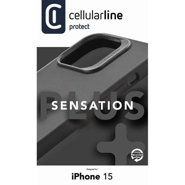 Cellularline Sensation Plus - Etui iPhone 15 z powłoką MICROBAN (czarny) - obrazek 4