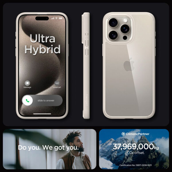 Spigen Ultra Hybrid - Etui do iPhone 15 Pro Max (Natural Titanium) - obrazek 7