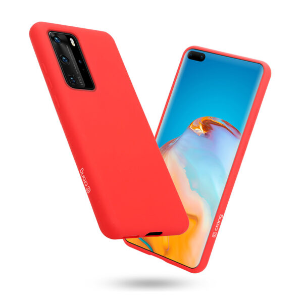 Crong Color Cover - Etui Huawei P40 Pro (czerwony)