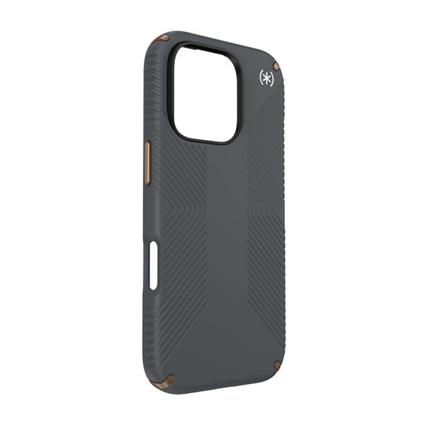 Speck Presidio2 Grip - Etui iPhone 16 Pro (Charcoal Grey / Cool Bronze / White) - obrazek 3