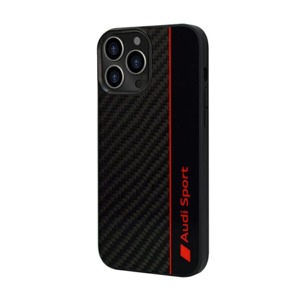 Audi Carbon Fiber Stripe - Etui iPhone 13 Pro (Czarny) - obrazek 3