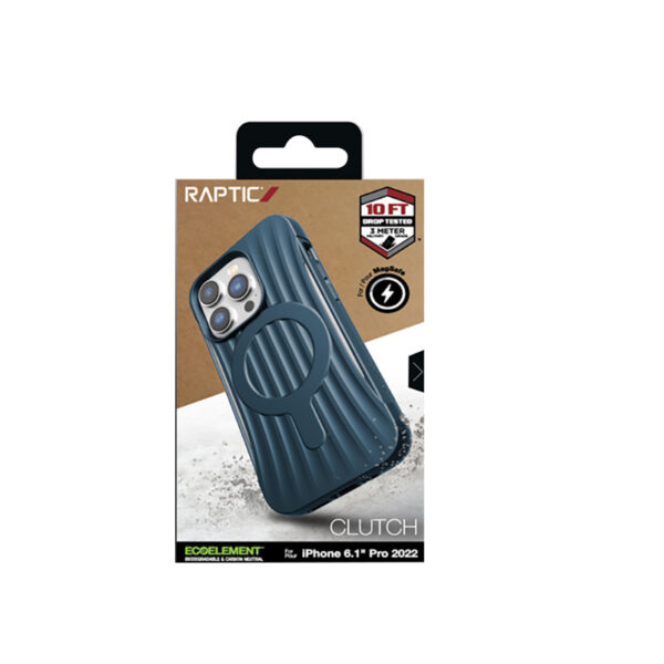 X-Doria Raptic Clutch MagSafe - Biodegradowalne etui iPhone 14 Pro (Drop-Tested 3m) (Marine Blue) - obrazek 9