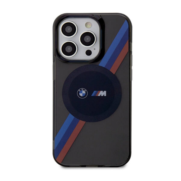 BMW Tricolor Stripes MagSafe - Etui iPhone 14 Pro (Szary) - obrazek 3