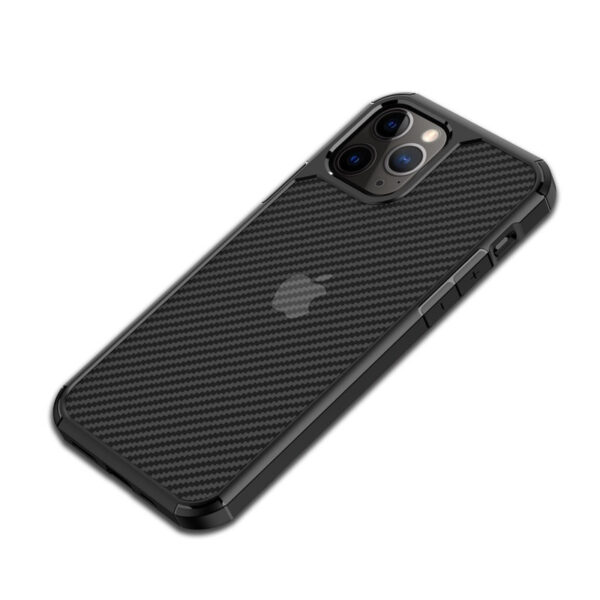 Crong Hybrid Carbon - Etui iPhone 12 Pro Max (czarny) - obrazek 3