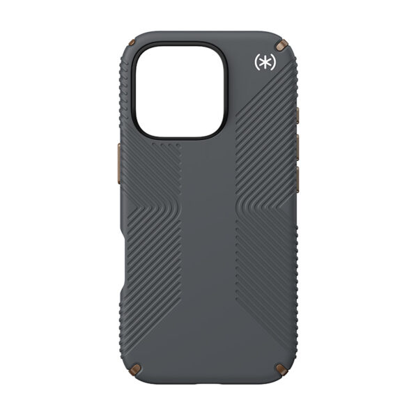 Speck Presidio2 Grip - Etui iPhone 16 Pro (Charcoal Grey / Cool Bronze / White) - obrazek 6