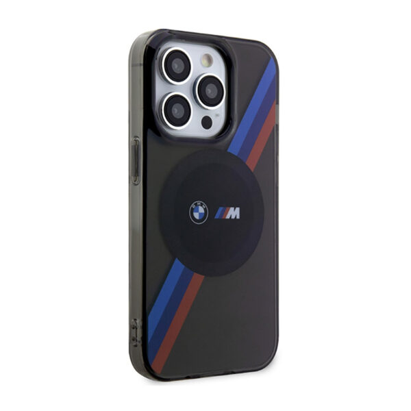 BMW Tricolor Stripes MagSafe - Etui iPhone 14 Pro (Szary) - obrazek 4