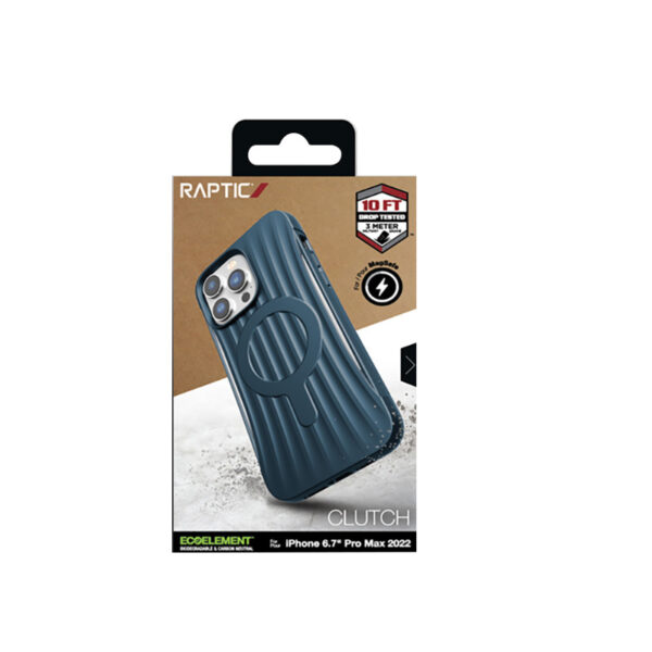 X-Doria Raptic Clutch MagSafe - Biodegradowalne etui iPhone 14 Pro Max (Drop-Tested 3m) (Marine Blue) - obrazek 9