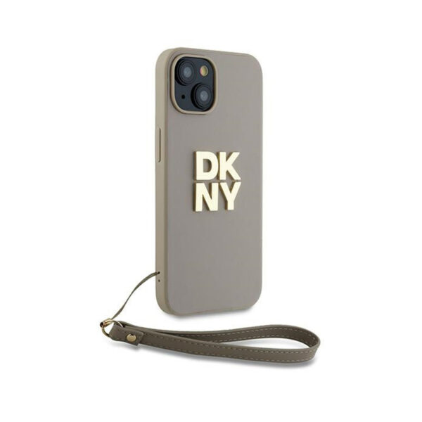 DKNY Wrist Strap Stock Logo - Etui iPhone 15 Plus (beżowy) - obrazek 3