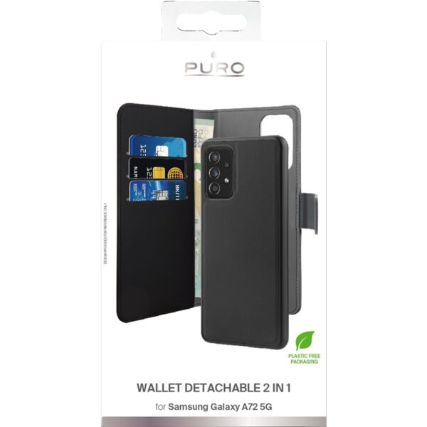 PURO Wallet Detachable - Etui 2w1 Samsung Galaxy A72 5G / A72 4G (czarny) - obrazek 3