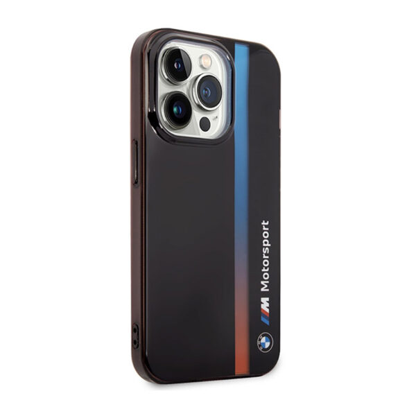 BMW Tricolor Stripe - Etui iPhone 14 Pro (Czarny) - obrazek 4