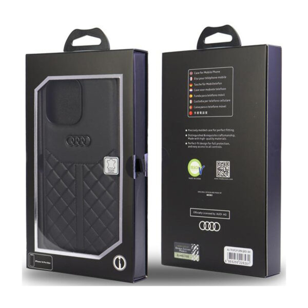 Audi Genuine Leather - Etui iPhone 13 Pro Max (Czarny) - obrazek 5