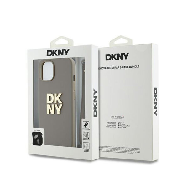 DKNY Wrist Strap Stock Logo - Etui iPhone 15 Plus (beżowy) - obrazek 7